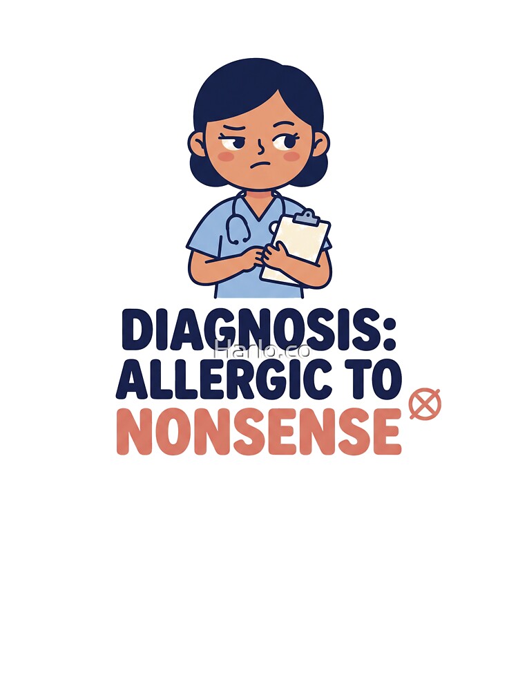 Funny Nurse Shirt - Diagnosis Allergic To Nonsense Gift by Harlo.co