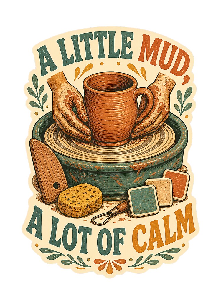 A Little Mud A Lot of Calm Pottery Art by CheerfulNest