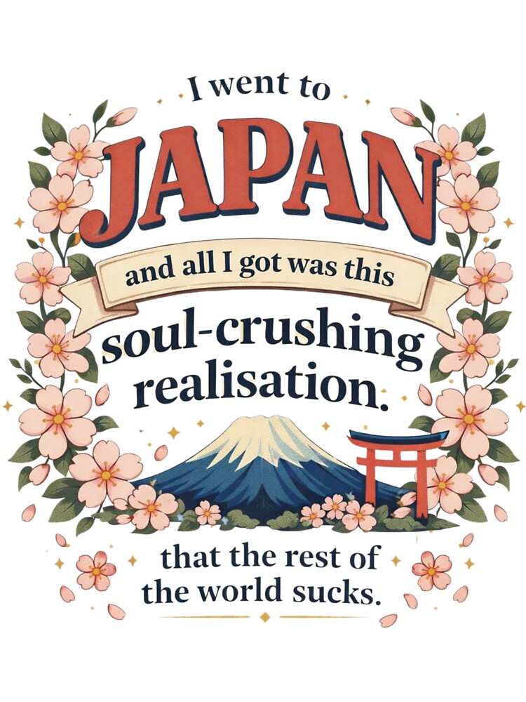 Japan Travel Funny Cherry Blossom Cute Aesthetic Design by ArcanePrintsxo