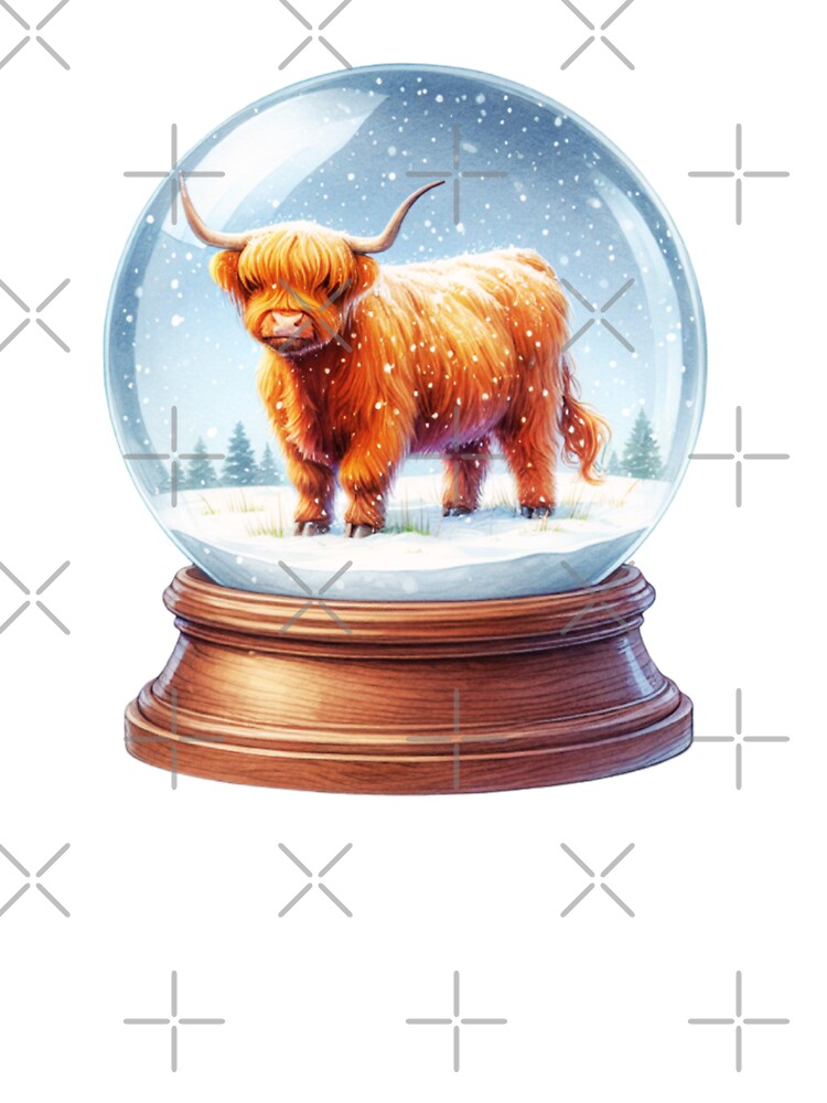 Highland Cow Snow Globe Winter Art by TheAnimalZ00