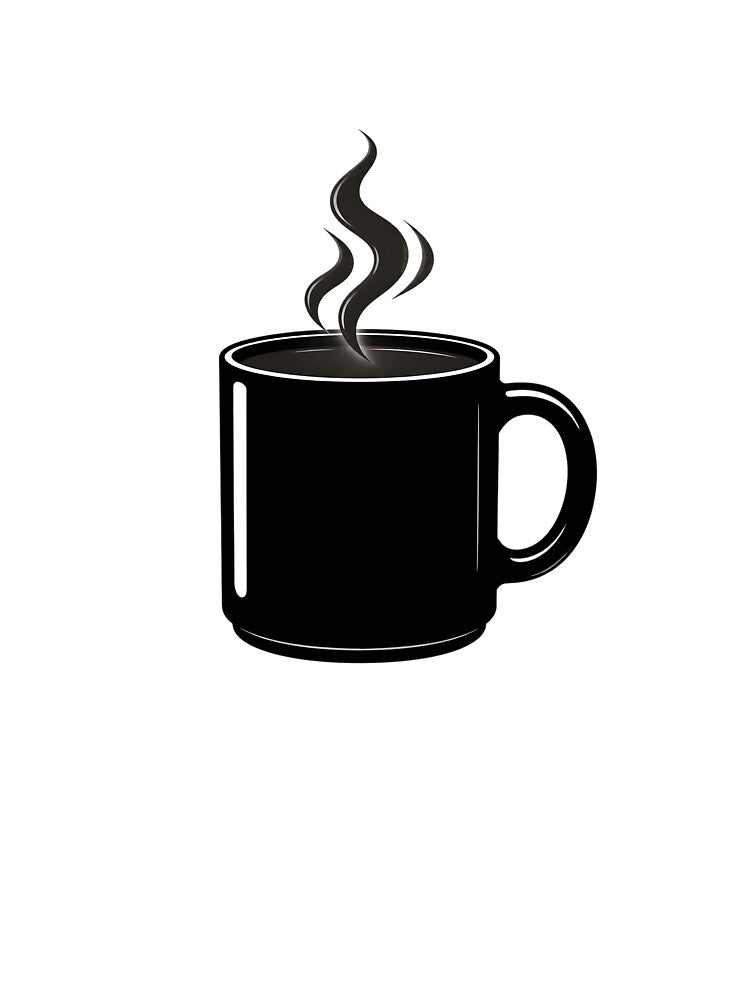 Black Mug with Steam Glow Graphic by SurajDesigns