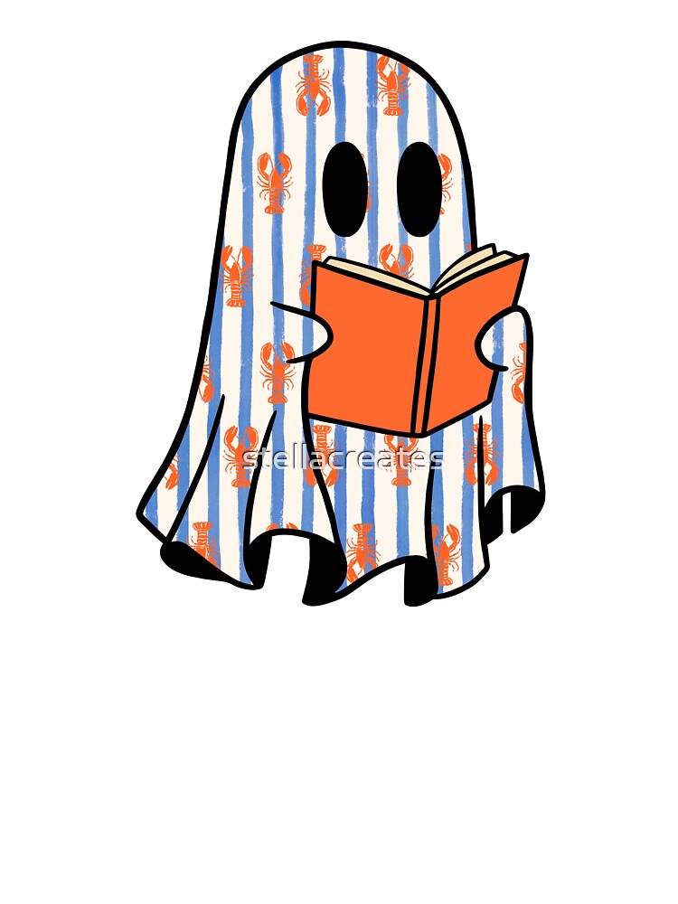 Lobster pattern ghost reading book by stellacreates