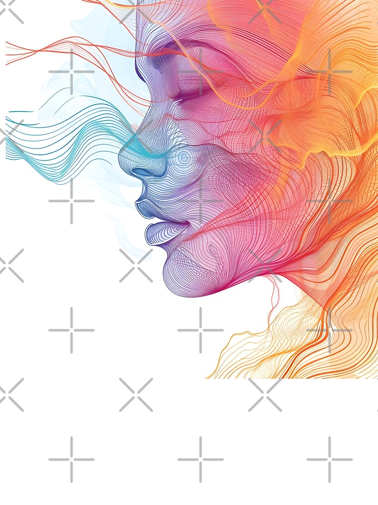 line art minimalist pattern with color by dcrc