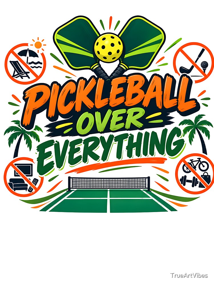 pickleball artwork, pickleball player, pickleball court, pickleball lifestyle by TrueArtVibes
