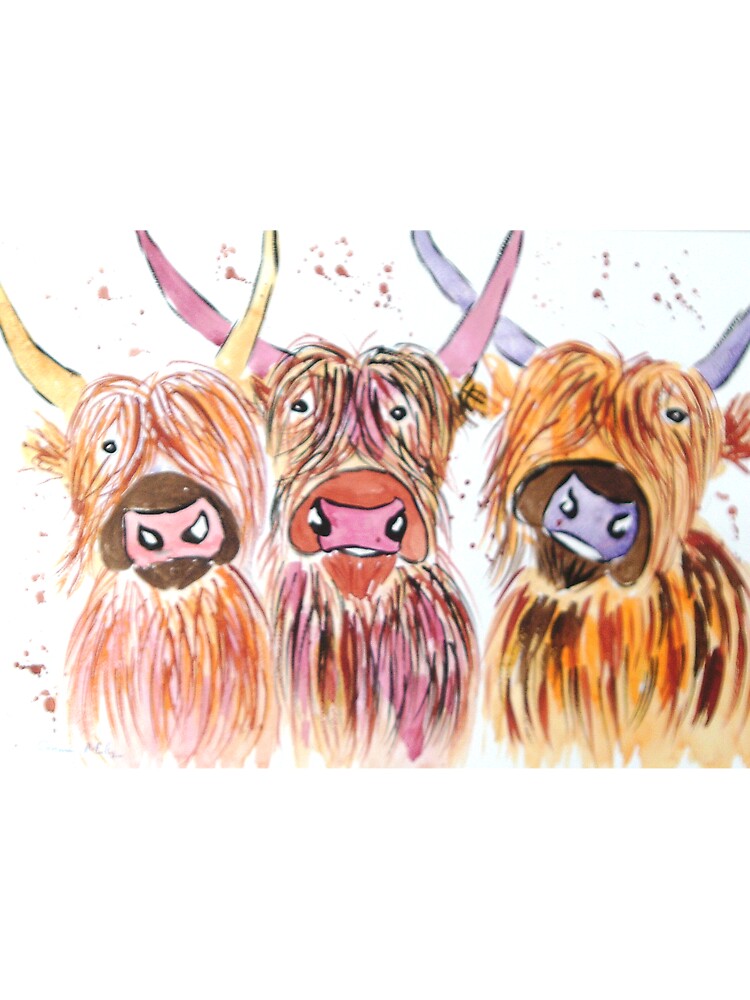 Three funny Highland Cows by Casimirasart