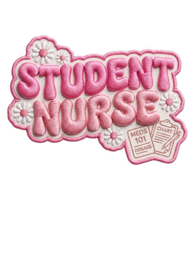 Student Nurse Pink Standard 2026 | Y2K Aesthetic Nursing School | Puffy Patch by The Niche Lab