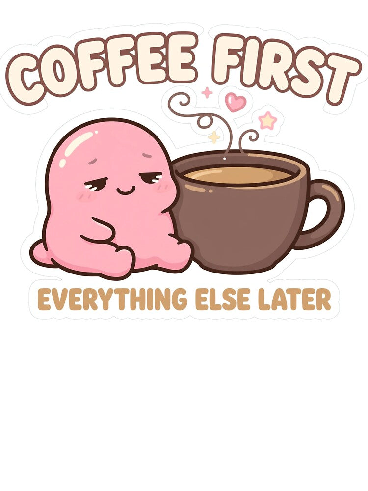 Coffee First Everything Else Later – Cute Coffee Lover Design by Sweet Blob Co