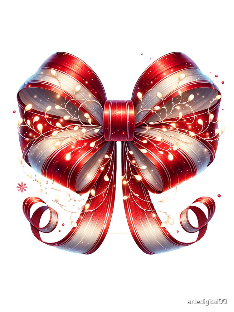 Stylish Coquette Christmas Red Bow Design – Holiday Art for T-Shirts, Mugs, Stickers & Gifts by artedigital99