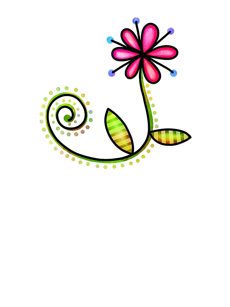 Hand Drawn Doodle Watercolor Flowers by GeeHanz