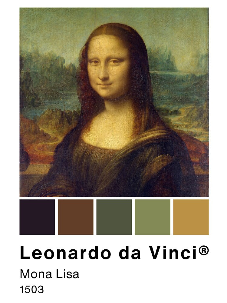 Leonardo da Vinci - Mona Lisa - Pantone Color swatch, Art Paintings Art history by Lemon-y-Shark