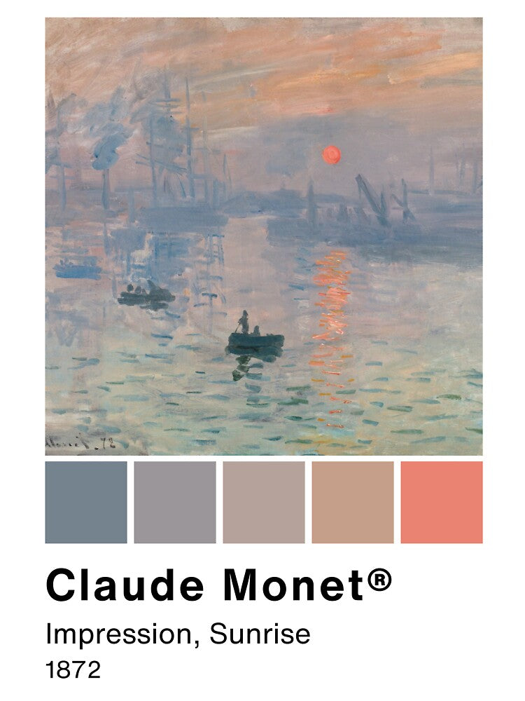 Claude Monet - Impression Sunrise - Pantone Color swatch, Art Paintings Art history by Lemon-y-Shark