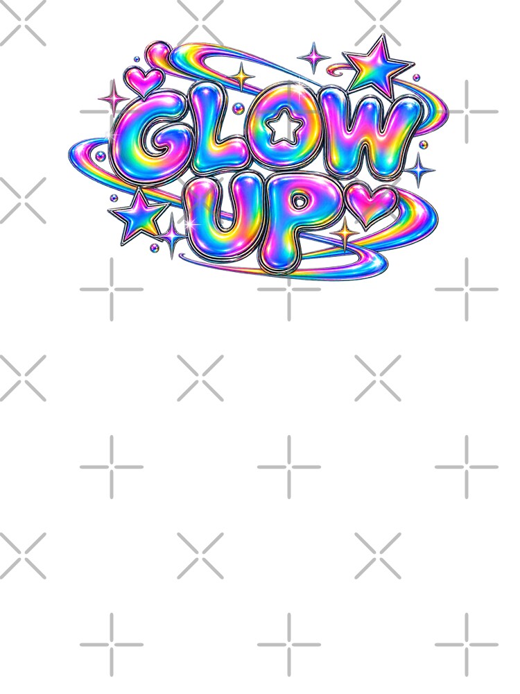 Glow Up Chrome Chrome Bubble Text by Inkworksbyshery