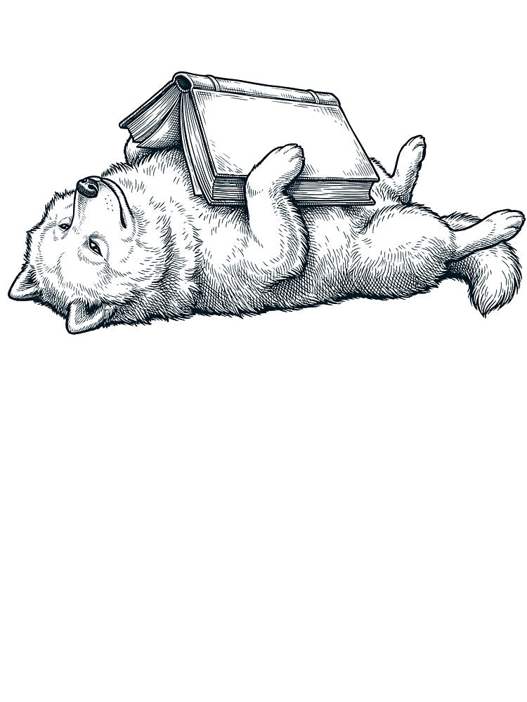 Funny Samoyed Reading Book Nap Dog Lover by DoodleTortle