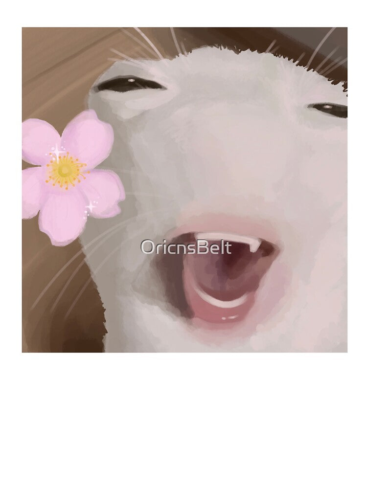 Happy Cat Meme w/ Flower by OricnsBelt