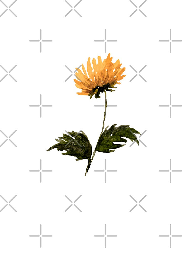 Yellow Marigold Watercolor Flower Botanical Art Print by Little Bloom Studio