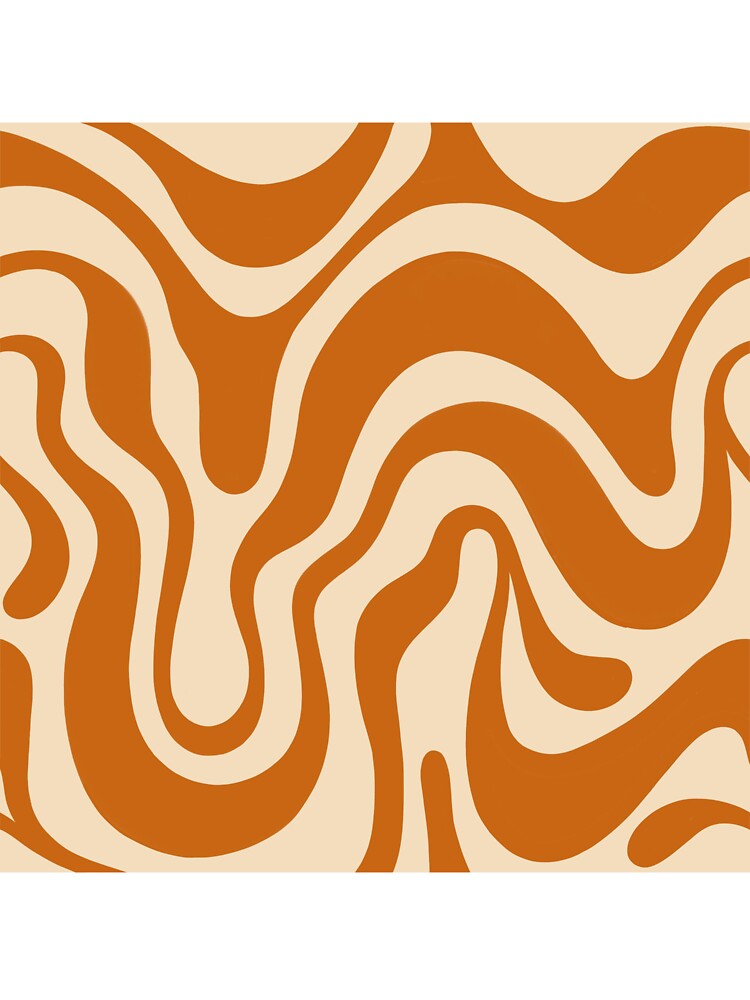 70s Liquid retro vintage orange swirl pattern by ReneMagritteArt