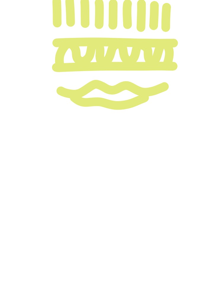 Abstract Yellow Doodle Face – Minimalist Hand Drawn Line Art by felipemaldonadoart