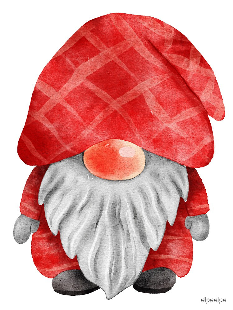 Watercolor Gnome Santa by elpeelpe