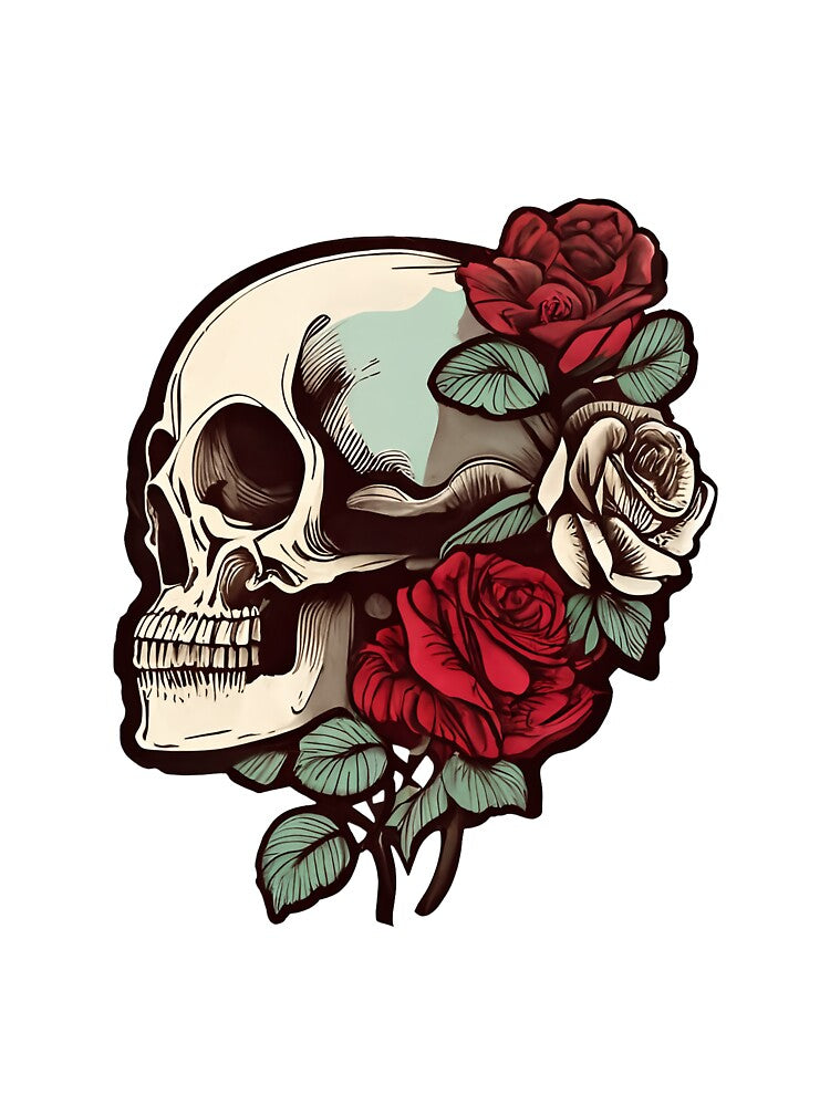"Rose," cool gothic style skull with roses, dark aesthetics by Lemon-y-Shark