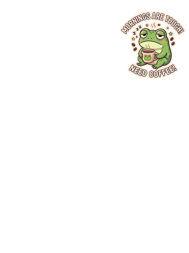 Sleepy Frog Holding Coffee Morning Humor by Trionda_Shop