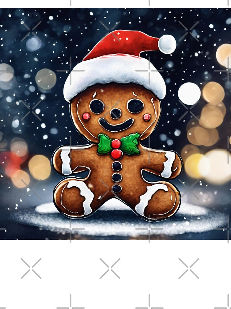 Christmas and Holiday Gingerbread man - Watercolor & Ink 15 by KBMediaArt