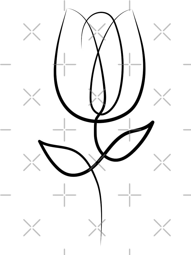 Tulip Minimal art | One Line Drawing | One Line Art by One-Line-Artist