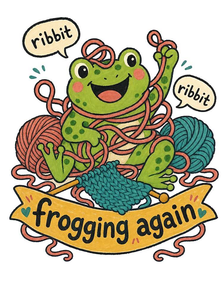 Frogging Again Crochet Frog by VisualArtsOasis