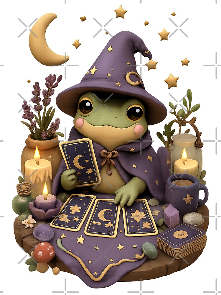 Cute Mystical Frog Tarot Reading | Kawaii Cottagecore by Moons Studio