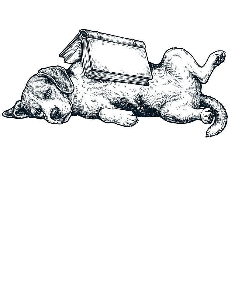 Funny Beagle Reading Book Nap Dog Lover by DoodleTortle