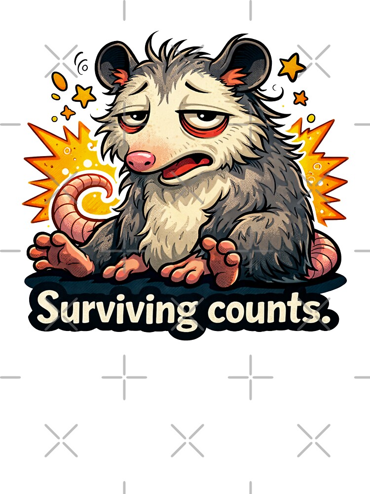 Surviving Counts Opossum Meme Sticker by MonkiFlipp
