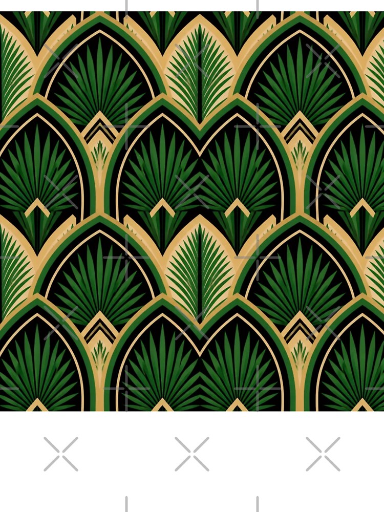 Art Deco Botanical Fan Tropical Palm by StickyGuys