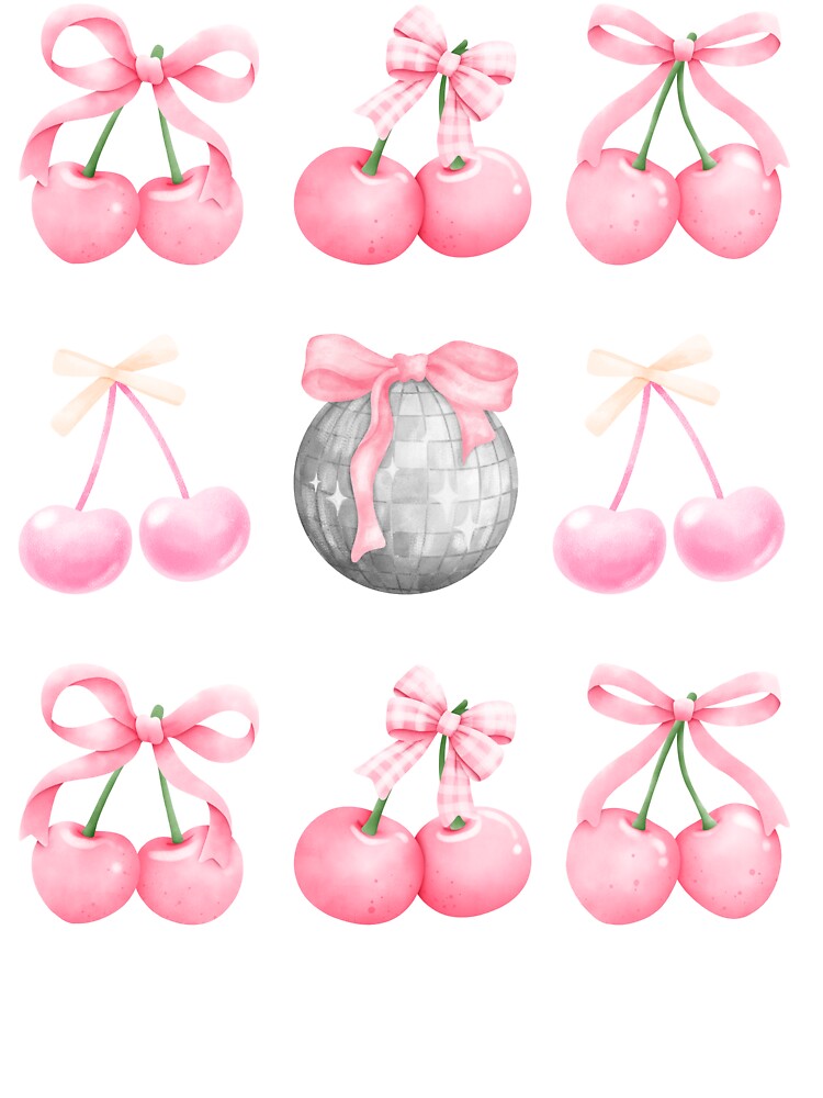 Pink Coquette Disco Ball Coquette Cherries Girly by CCKimShop