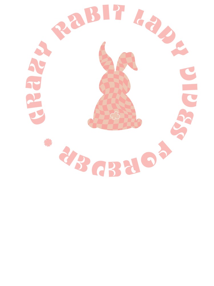 Crazy Rabbit Lady Vives Forever, Funky Pink Vintage Aesthetic 70s by Printable Bundle