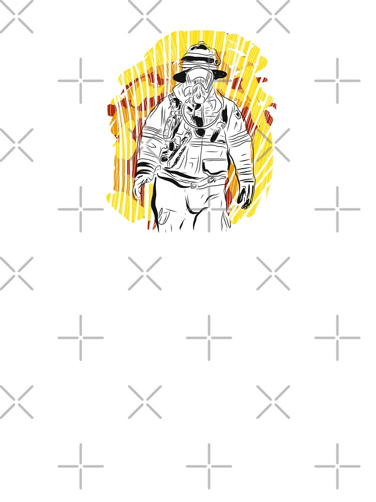 Firefighter fire walking drawing minimalist by Tropical Blood