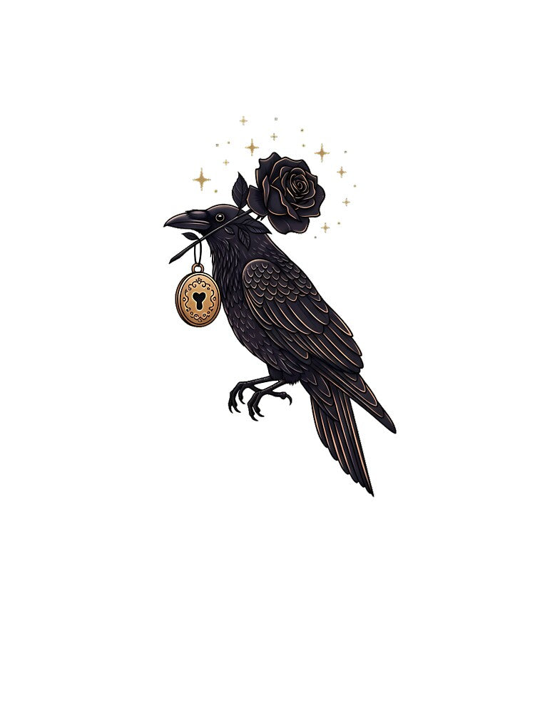 Raven Black Rose Locket Gift by IllumeInk