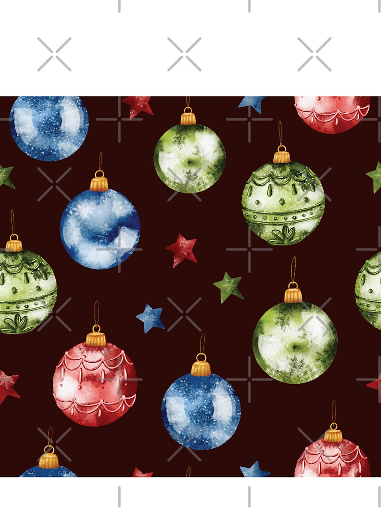 Watercolor christmas ornaments seamless pattern by pinkyfish1010