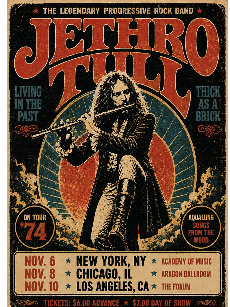 Jethro Tull 1974 Tour Poster Living in The Past by lecheston91