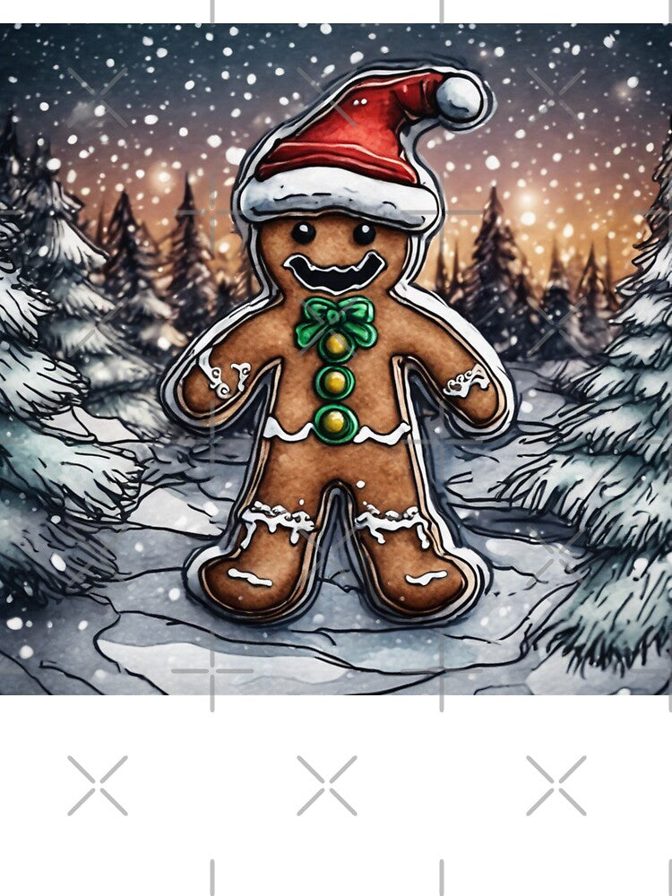 Christmas and Holiday Gingerbread man - Watercolor & Ink 13 by KBMediaArt