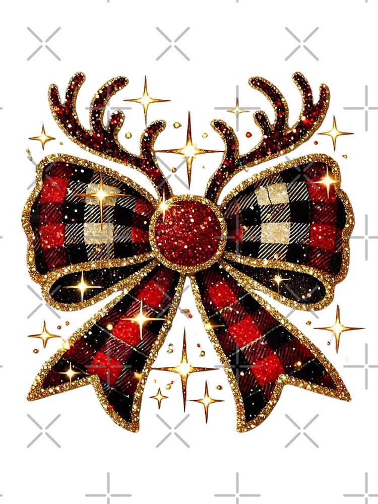 Christmas bow glitter bow reindeer antlers by PapayaGen