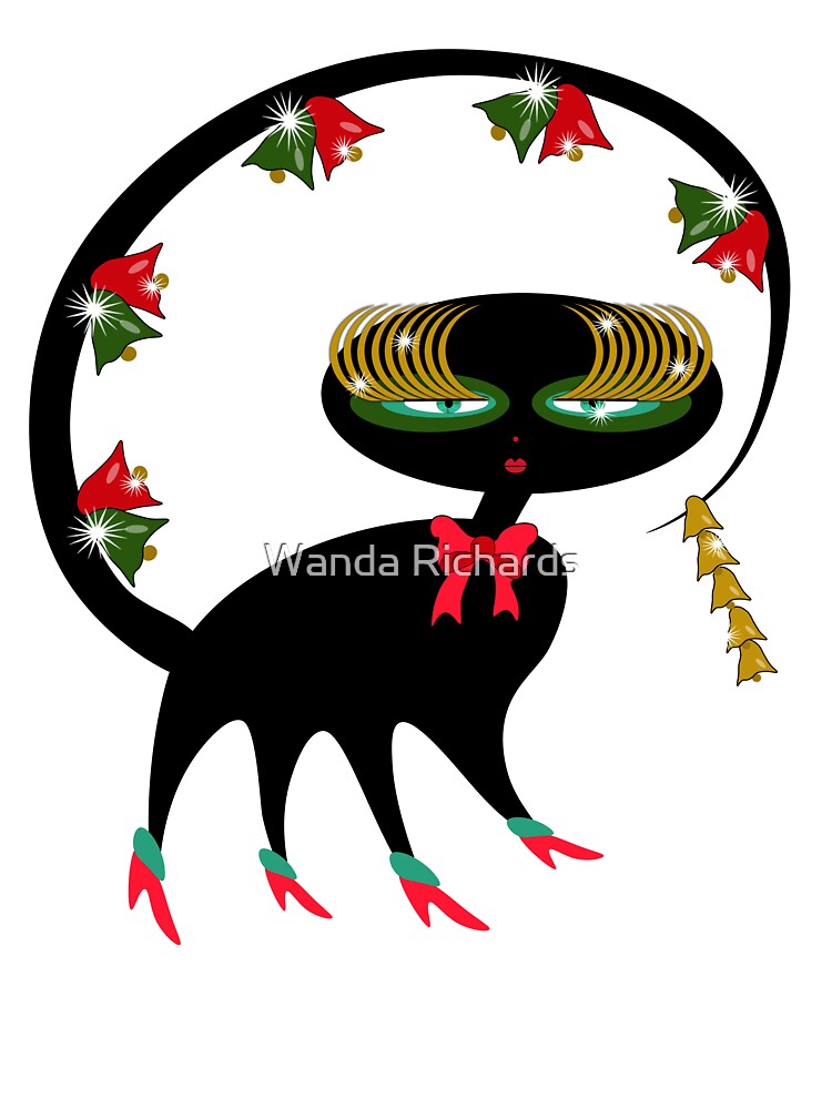 Kitty Wearing Christmas Bells by WandaRichards