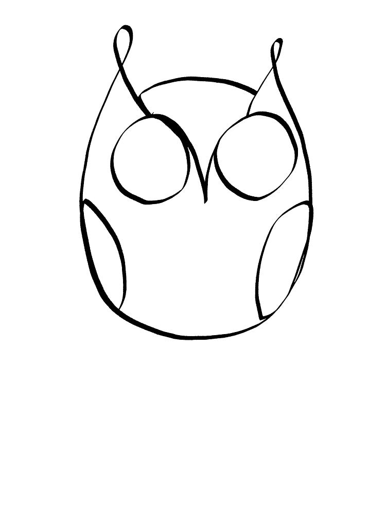 Owl Minimalist One Line Art by Heathermarie321