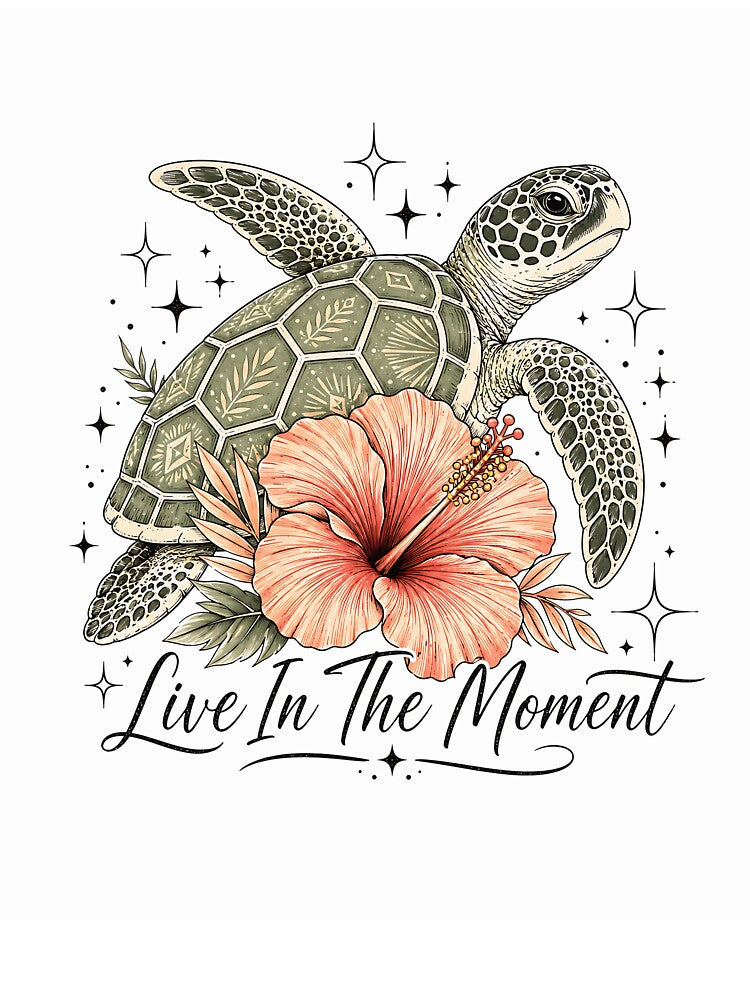 Tropical Celestial Sea Turtle Live in the Moment Ocean Art Design by NADIASHOP86