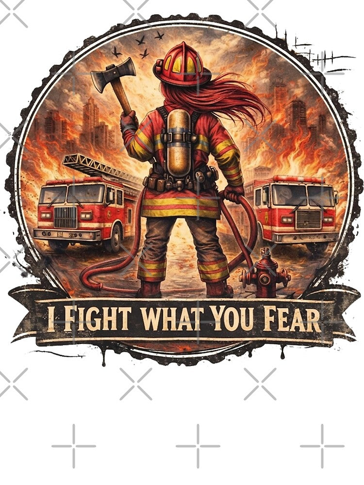 Funny Firefighter I Fight What You Fear Firefighter by yunamaliskova