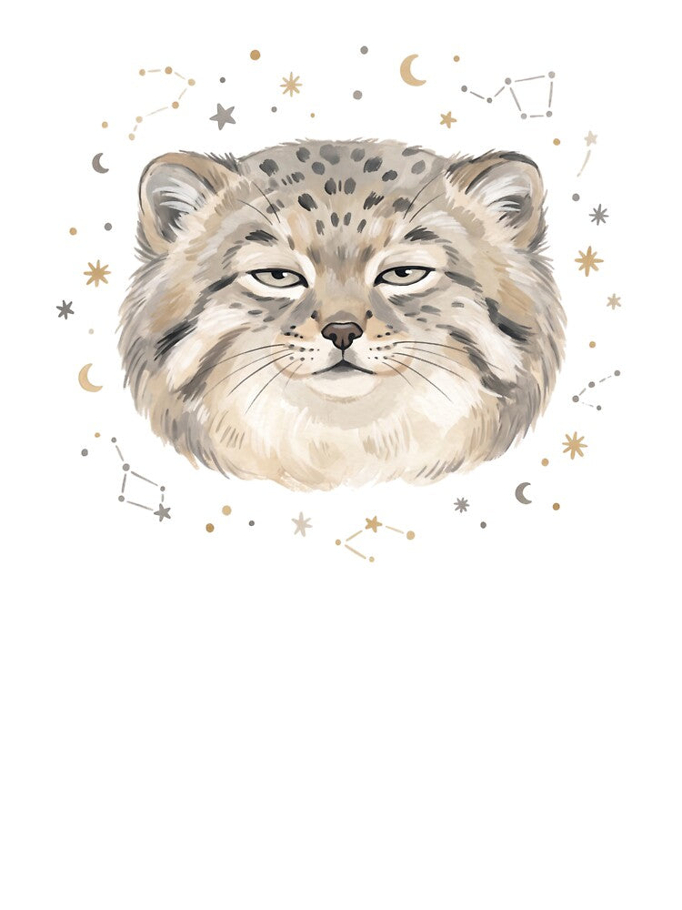 Cosmic Side-Eye Manul | Pallas Cat Low Energy Meme Design by HelgaCraftery