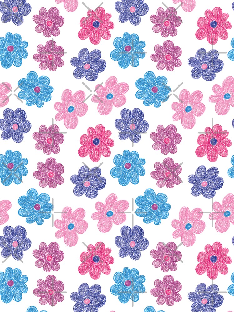 CRAYON FLOWERS HANDDRAWN by blomastudios