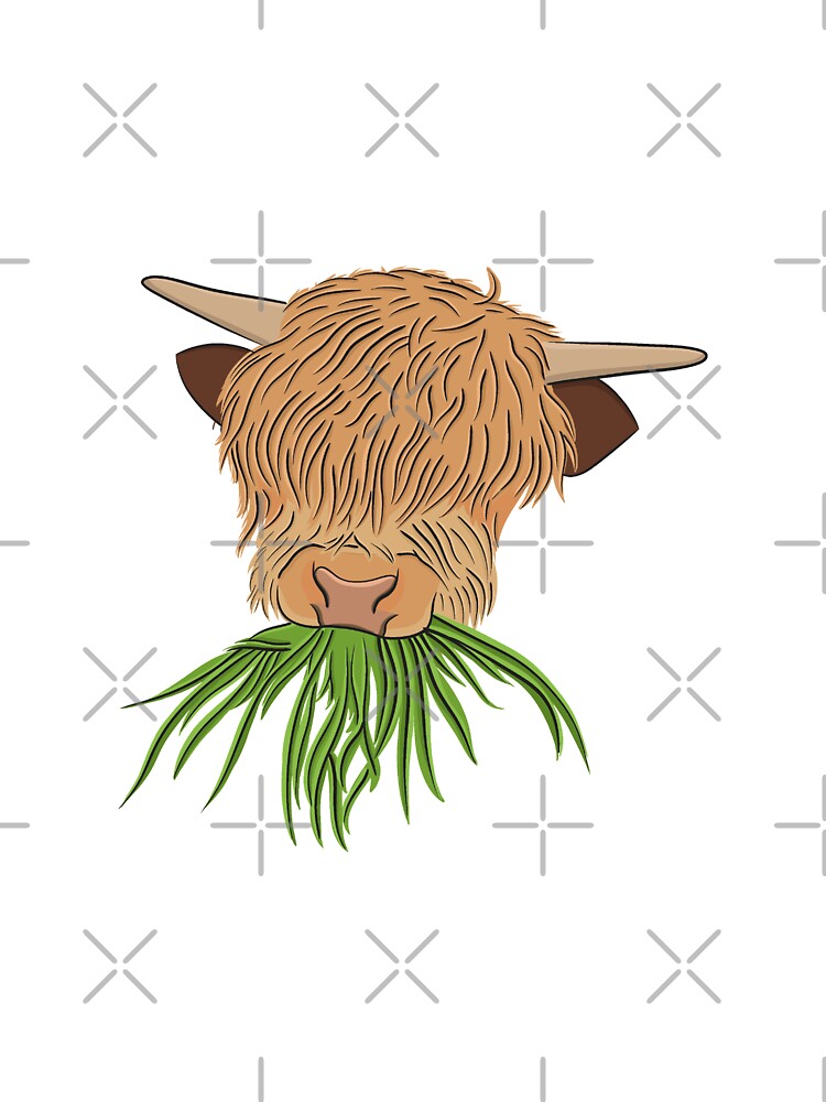 Grazing baby highland cow by littlethistle