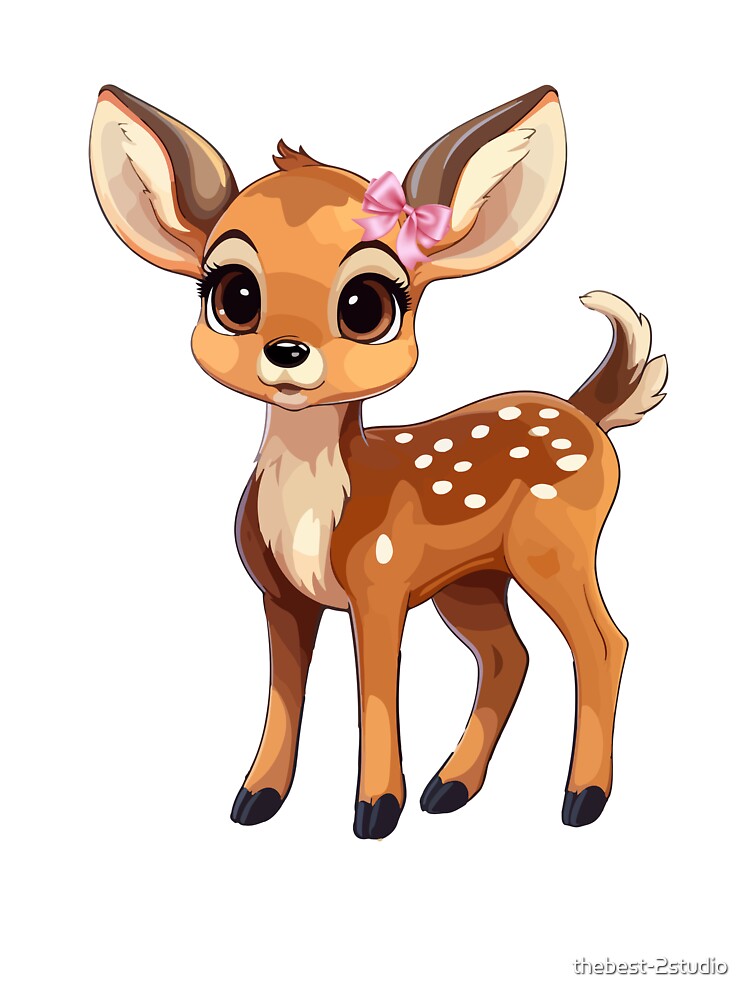 Cute Deer Pink Coquette Bow Girls by thebest-2studio