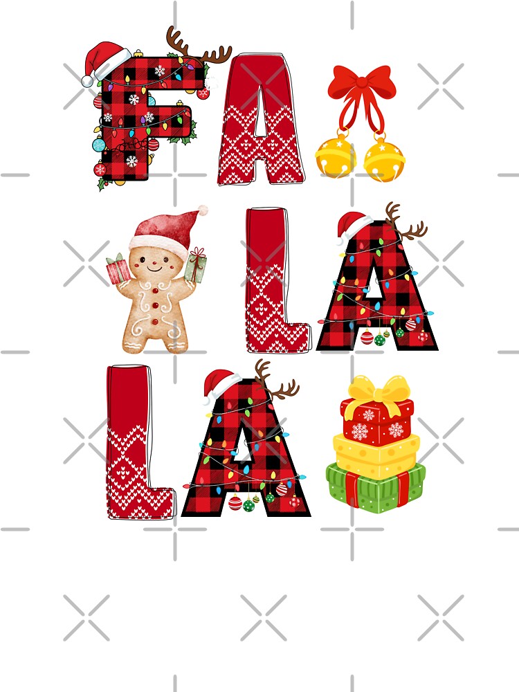 Fa La La Christmas Design with Gifts and Jingle Bells by Inkworksbyshery