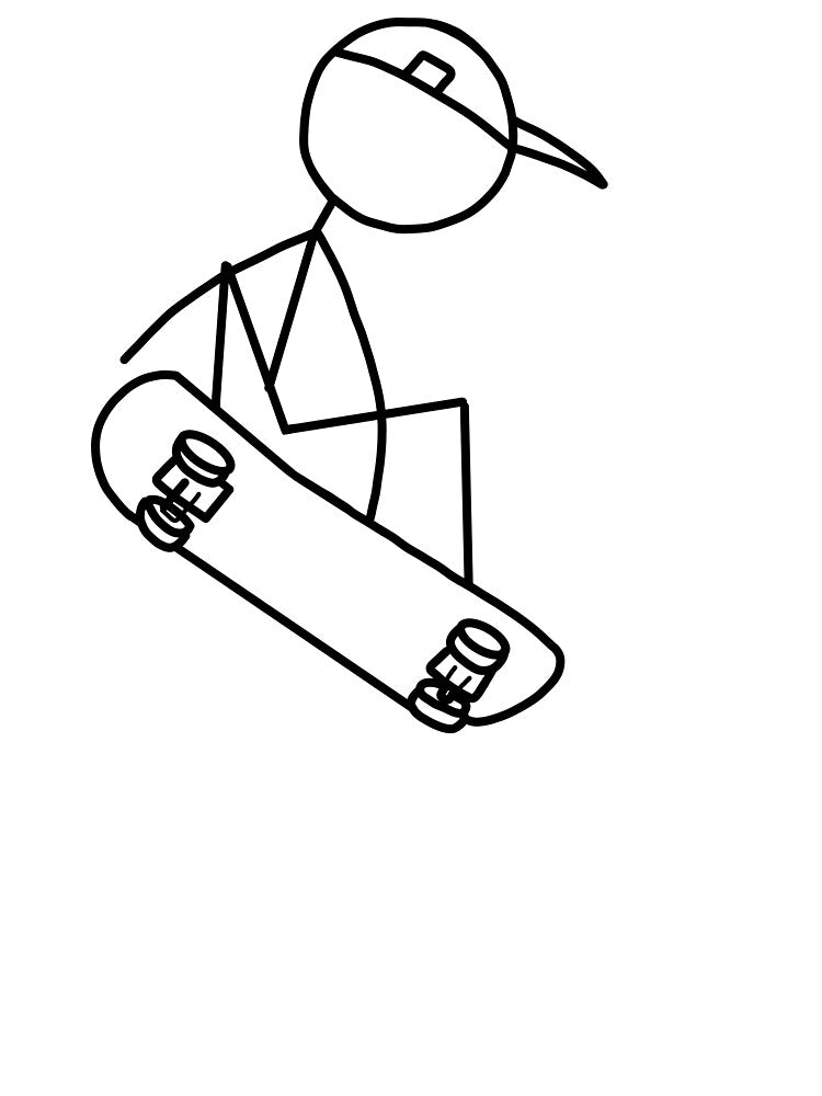 Stick Figure skateboarding by Threehitsdeep