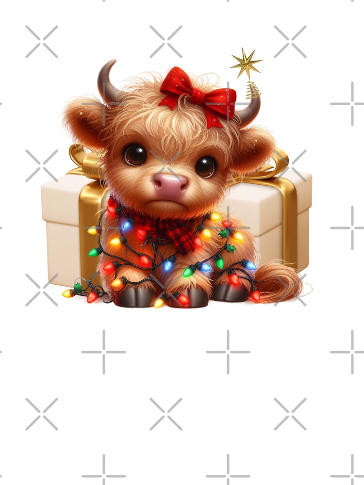 Cute Christmas Scottish Highland Calf With Presents by TheAnimalZ00